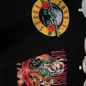 Guns N’ Roses Tees, Both (S) + Oakland Raiders/ Led Zeppelin Tees (s)